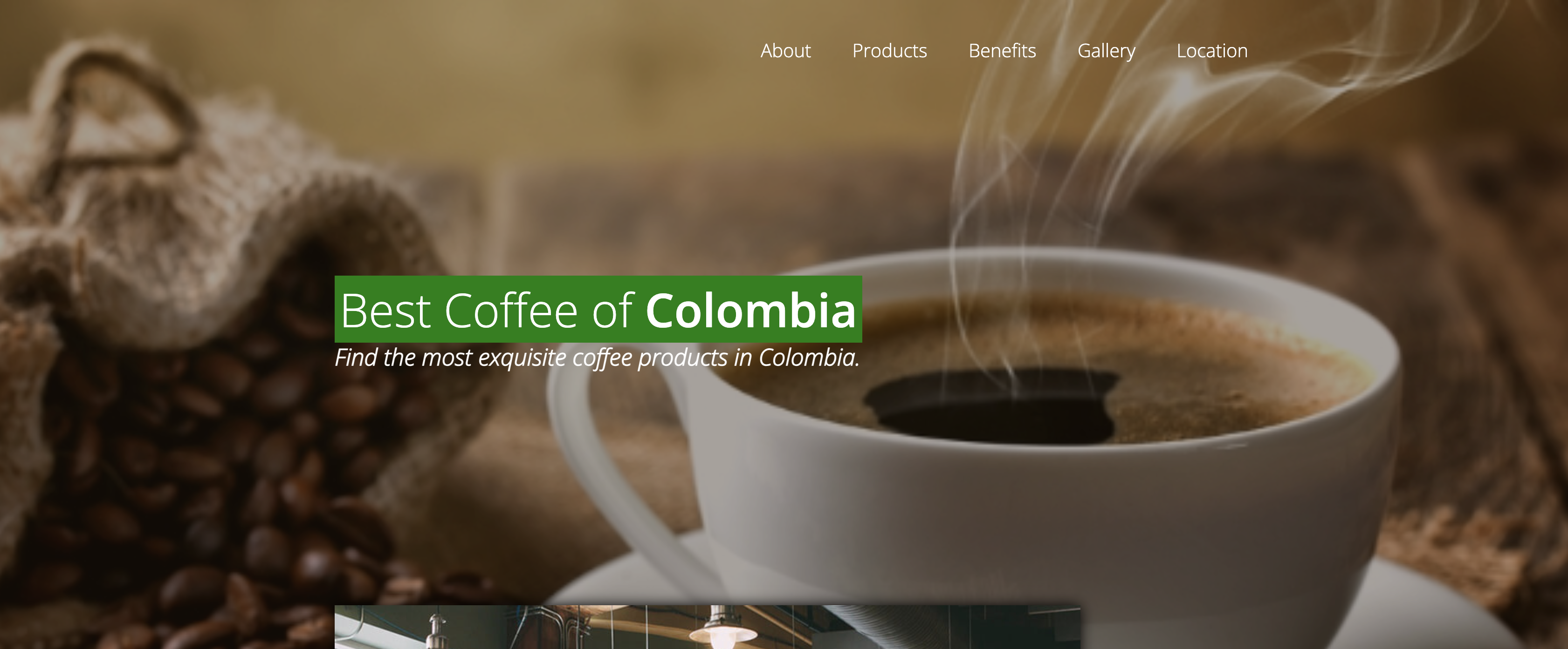 Best Coffee of Colombia - Website screenshot
