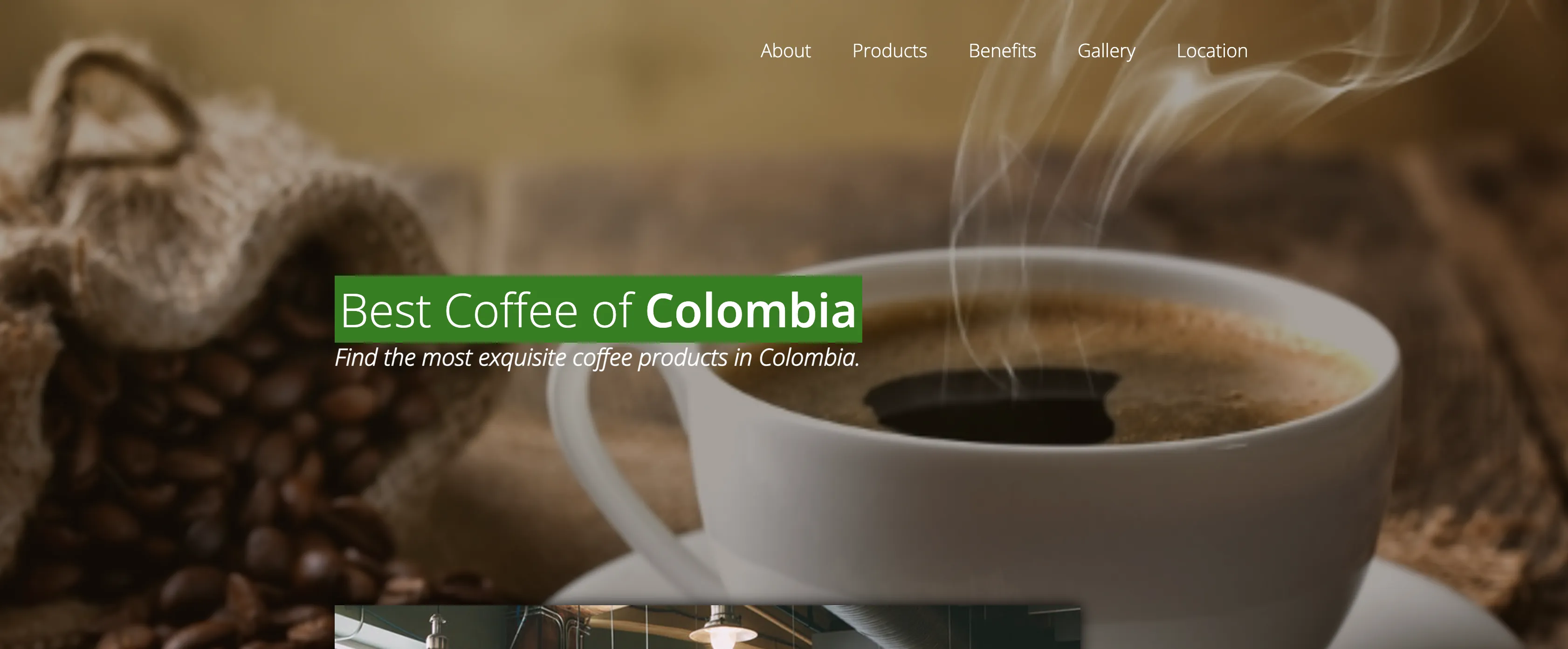 Best Coffee of Colombia - Website screenshot
